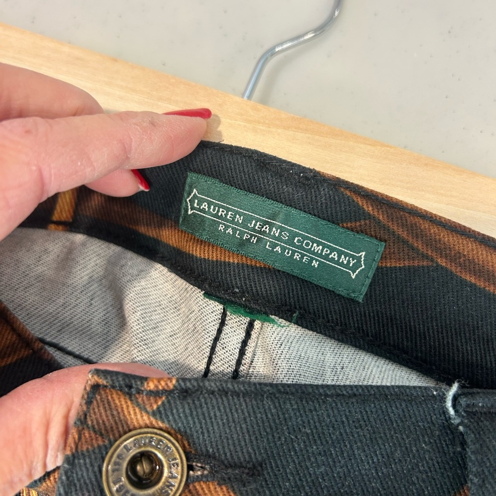 Beautiful Ralph Lauren Black Straight-Leg Jeans with Bridle Print❤️10/L - Picture 9 of 11